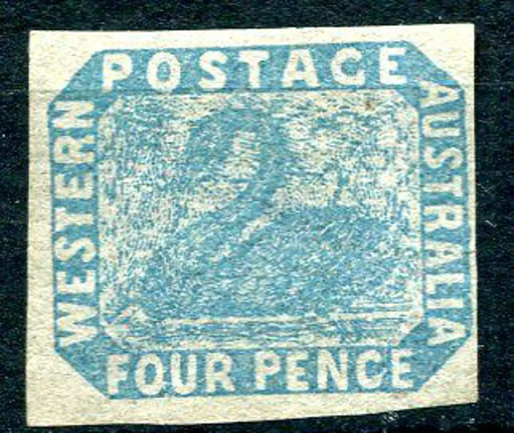 1854 4d pale blue, 4 close to large margins. Fresh ... Image 1++