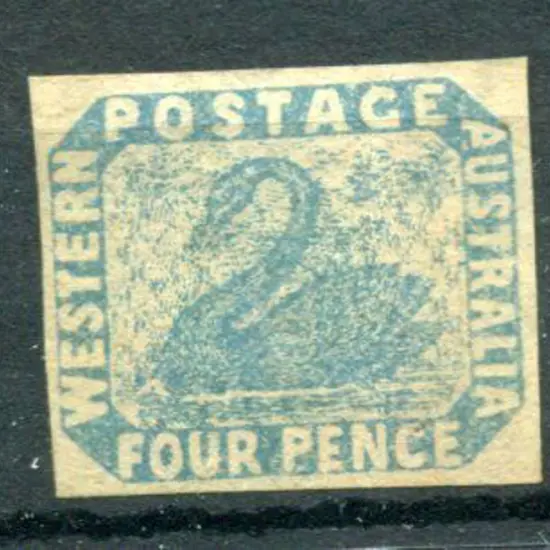 1854 4d pale blue with first "A" of "Australia" & ...