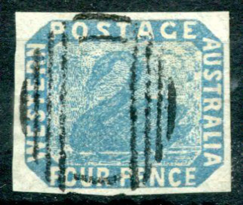 1854 4d blue used with upright void grid cancel. ... Image 1++