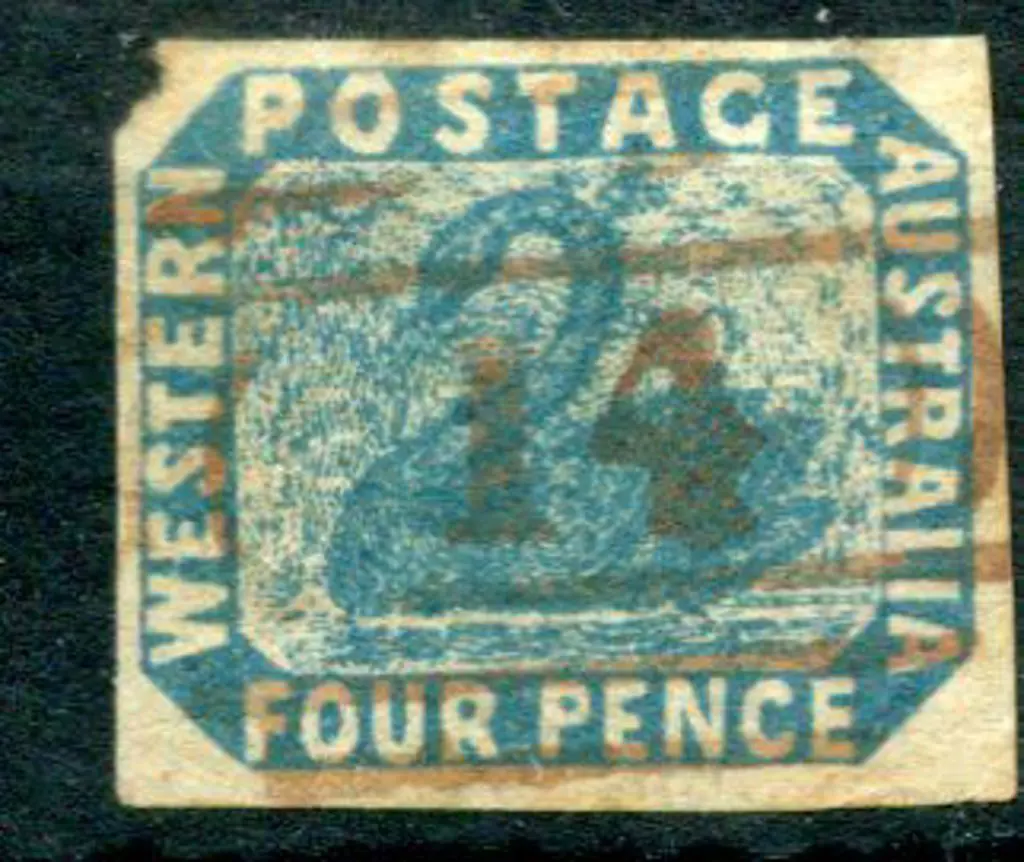 1854 4d blue fine used by void grid "14" in red. ... Image 1++