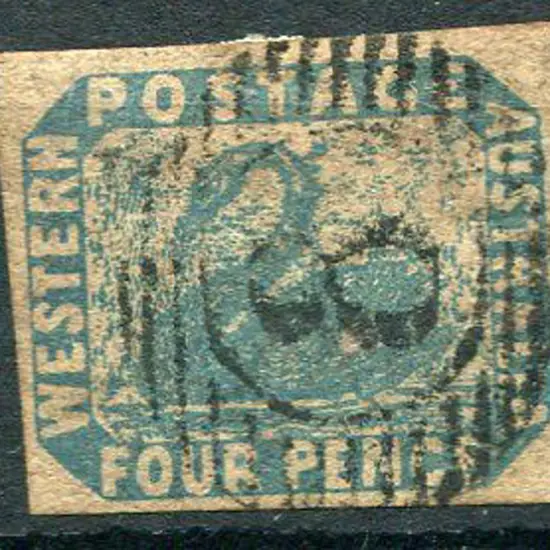1854 4d blue, 4 clear margins. Fine used with 15 ...