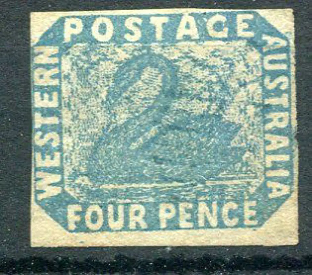 1854 4d blue with one wide margin, two close & one ... Image 1++