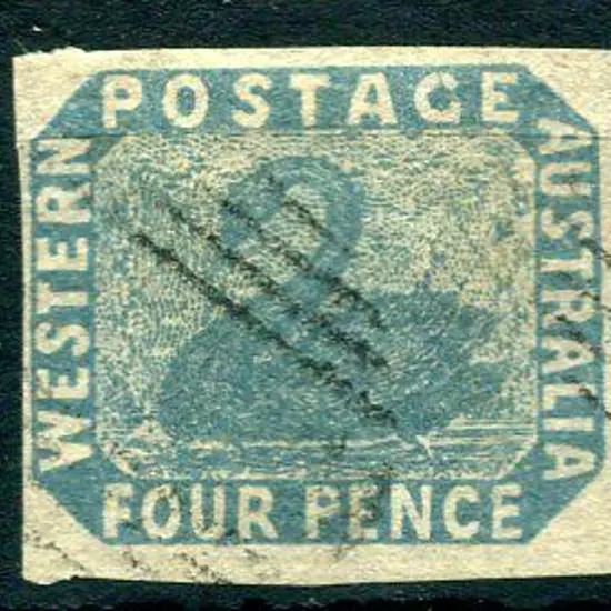 1854 4d deep dull blue. Close to huge even ...