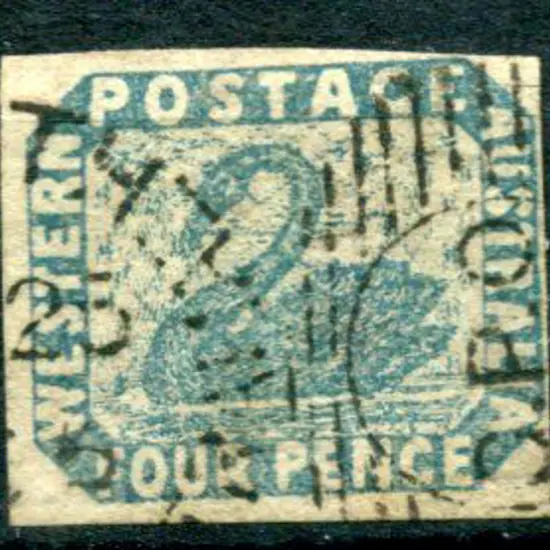 1854 4d deep dull blue. Fine used with light Perth ...