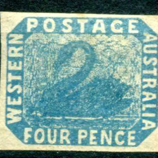 1854 4d blue. Unused mint example with clear to ...
