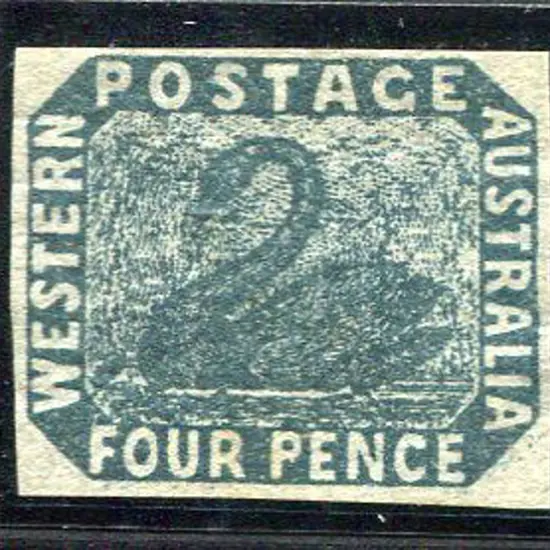 1855 4d slate-blue. 4 margin example with Ceremuga ...