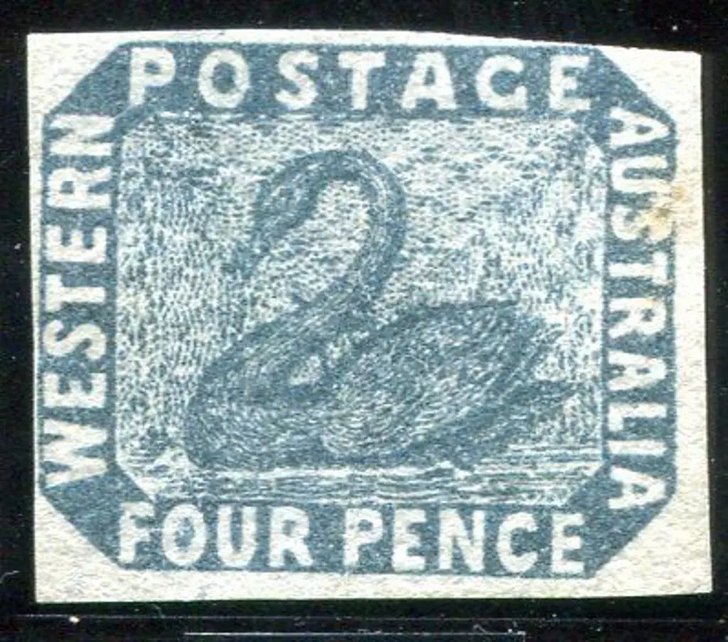 1855 4d slate-blue. Generous margins at base & ... Image 1++
