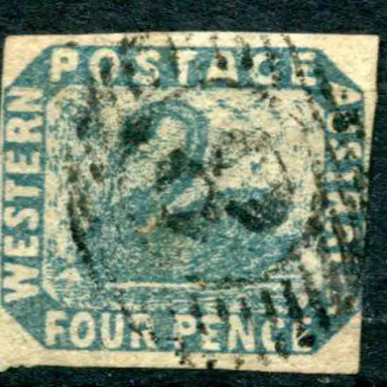 1855 4d slate blue. Used by barred numeral "8". ...
