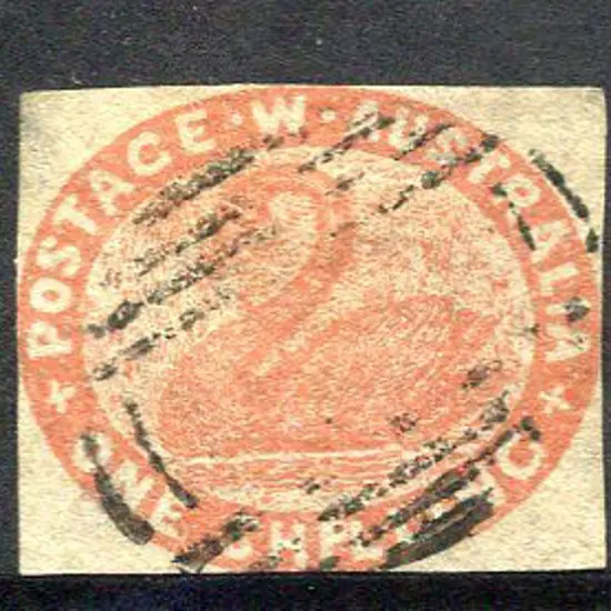 1854 1/- salmon. Neatly cut with straight margins ...