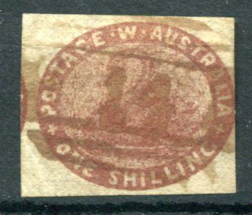 1854 1/- deep red-brown used by watery barred ... Image 1++