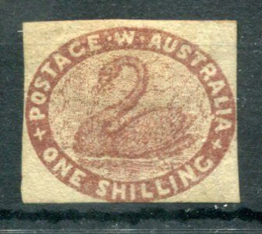 1854 1/- deep red-brown with white dot below "IA" ... Image 1++