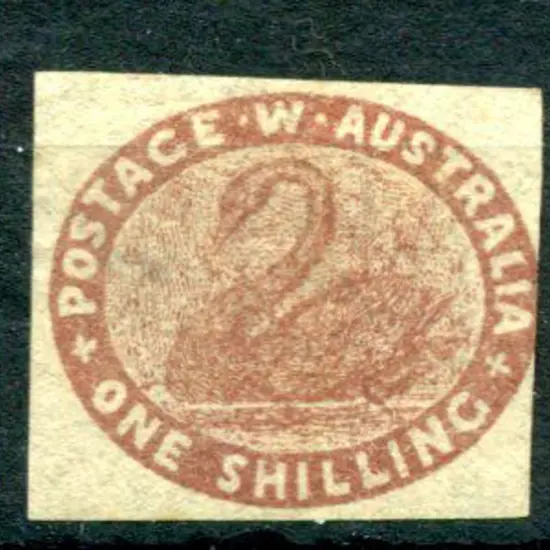 1854 1/- deep red-brown. Unused mint example just ...
