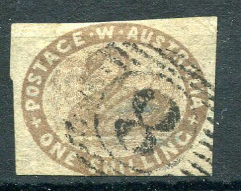 1855 1/- grey brown. Clear margins to just ... Image 1++