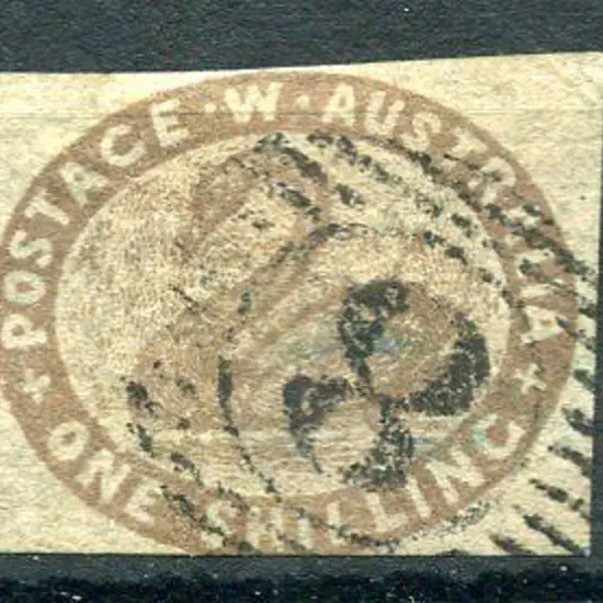 1855 1/- grey brown. Clear margins to just ...