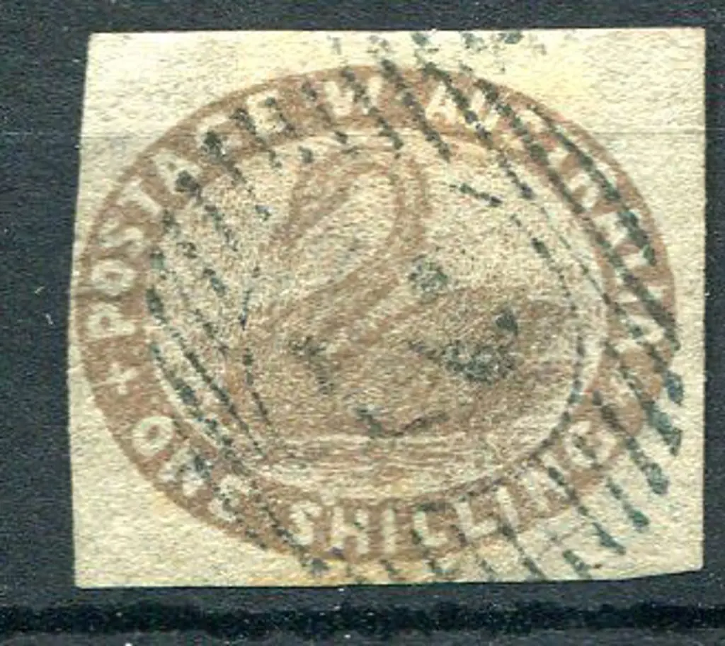 1855 1/- grey-brown with close to large margins. ... Image 1++