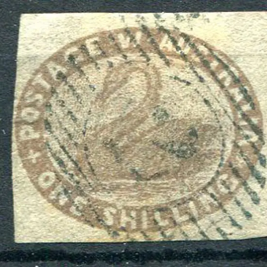 1855 1/- grey-brown with close to large margins. ...