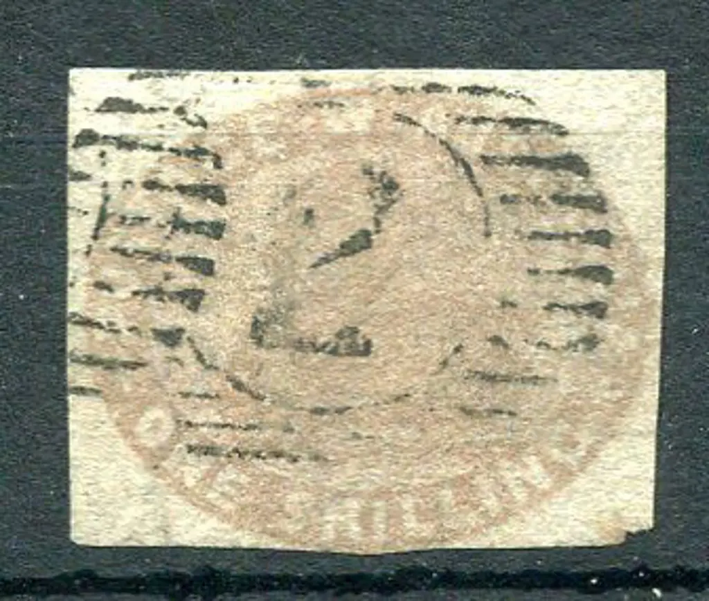 1855 1/- pale brown, 3 clear margins with the 4th ... Image 1++