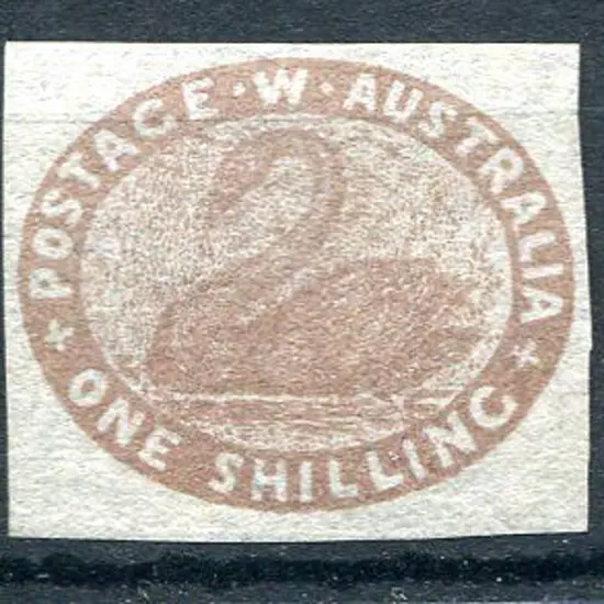 1855 1/- pale brown with 4 good even margins. Fine ...