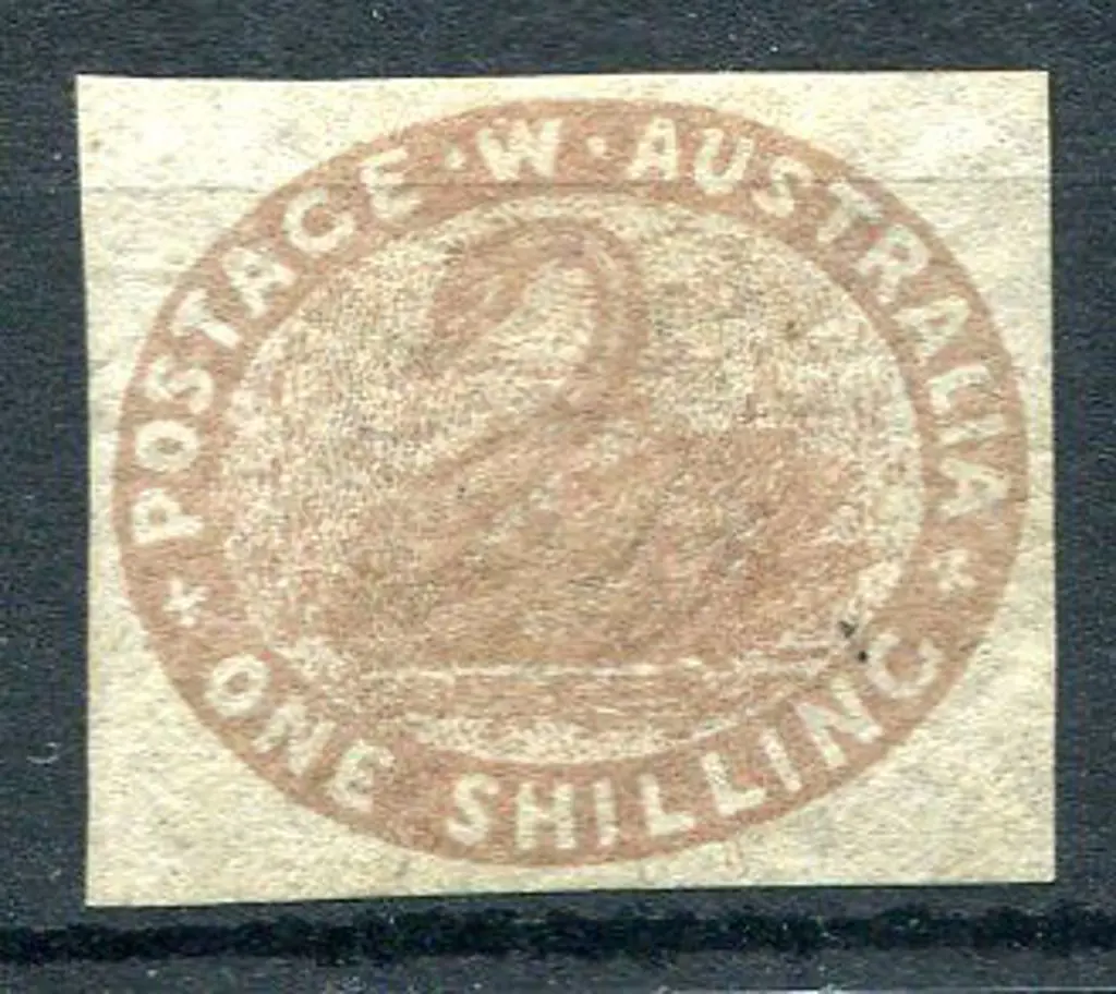 1855 1/- pale brown, 4 clear even margins. Unused ... Image 1++