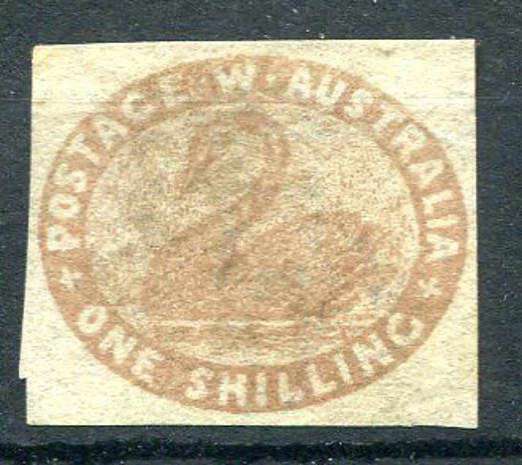 1855 1/- pale brown with 4 clear margins. Unused ... Image 1++