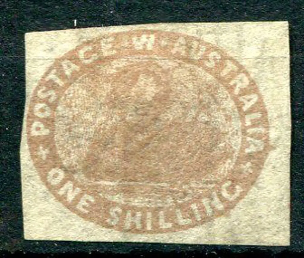 1855 1/- pale brown, 4 close to large margins ... Image 1++