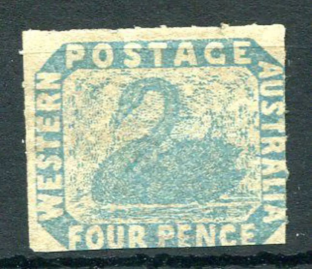 1854 4d pale blue with rouletting at top & on both ... Image 1++