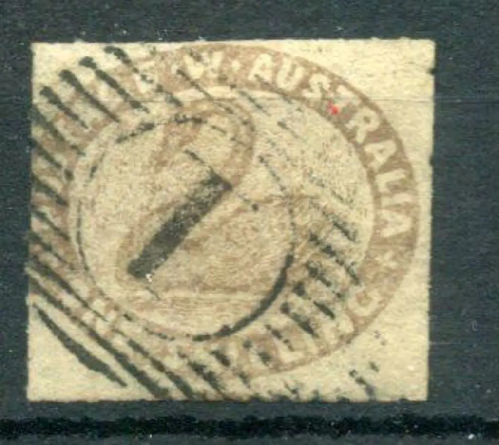 1855 1/- grey-brown with close to clear roulette ... Image 1++
