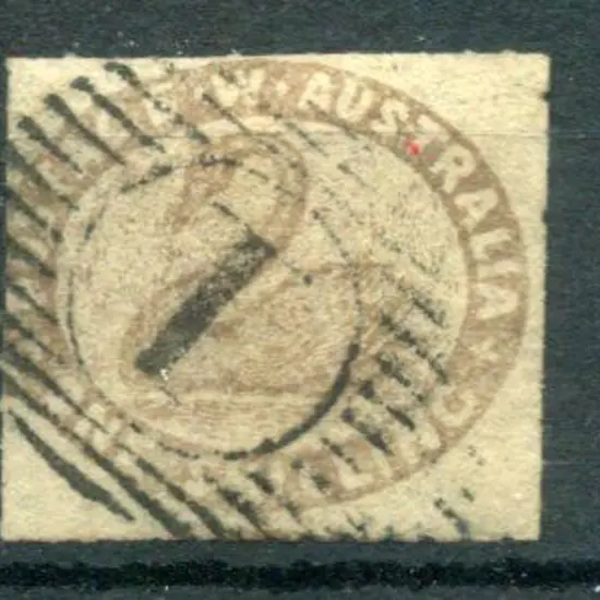 1855 1/- grey-brown with close to clear roulette ...