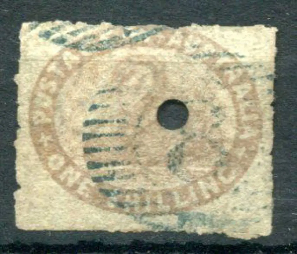 1855 1/- pale brown with roulette or partial ... Image 1++