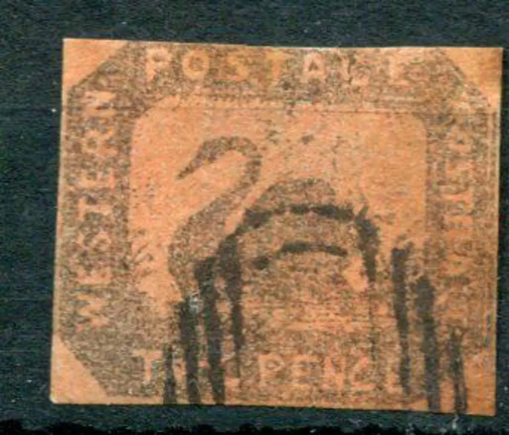 1858 2d brown-black/red with close but clear ... Image 1++