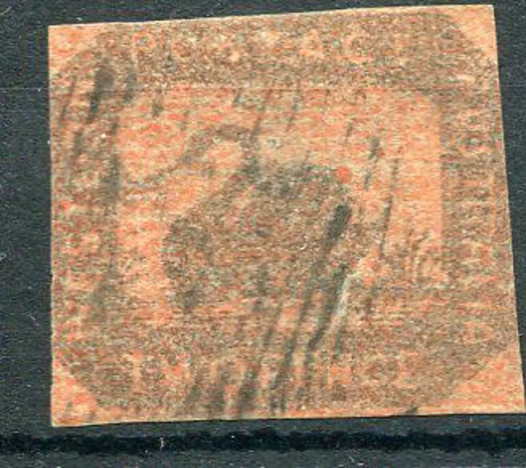 1858 2d brown-black/red with 4 close to touching ... Image 1++