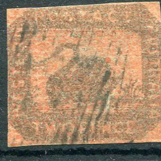 1858 2d brown-black/red with 4 close to touching ...
