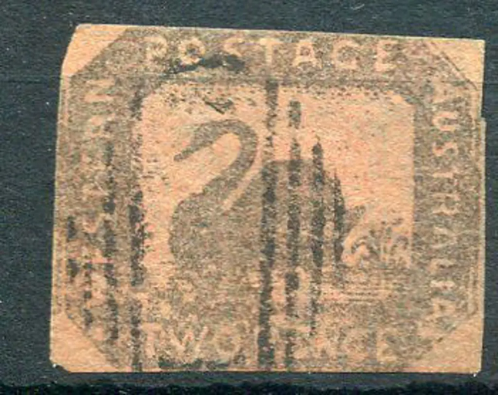 1858 2d brown-black/red. Close to touching ... Image 1++