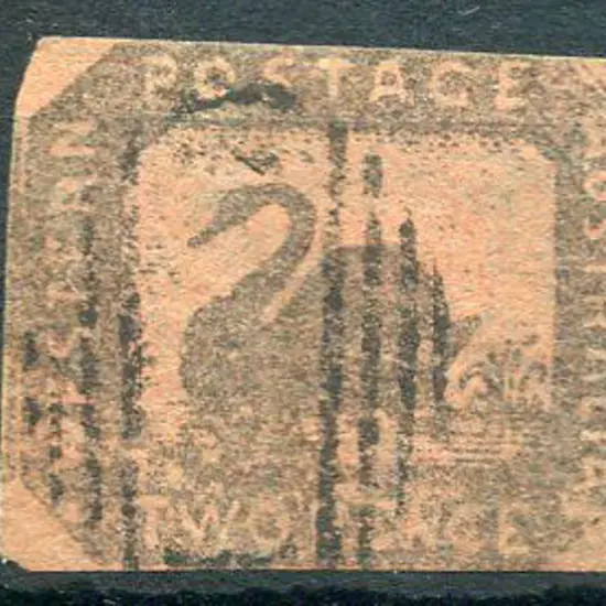 1858 2d brown-black/red. Close to touching ...
