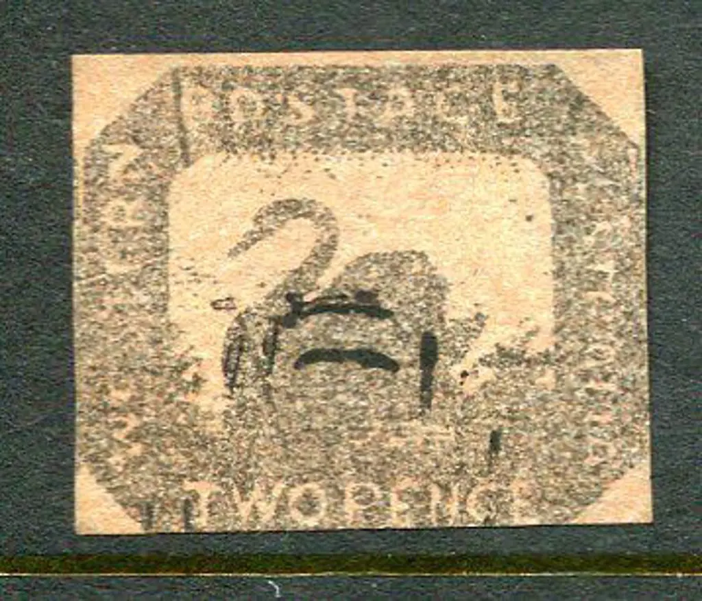 1858 2d brown-black/red & printed on both sides. 3 ... Image 1++