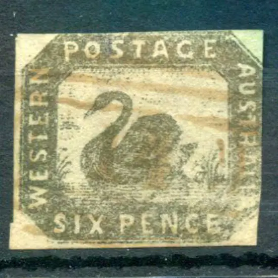 1857 6d golden bronze with light grid "14" cancel. ...