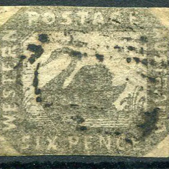 1857 6d golden bronze cut square just touching the ...