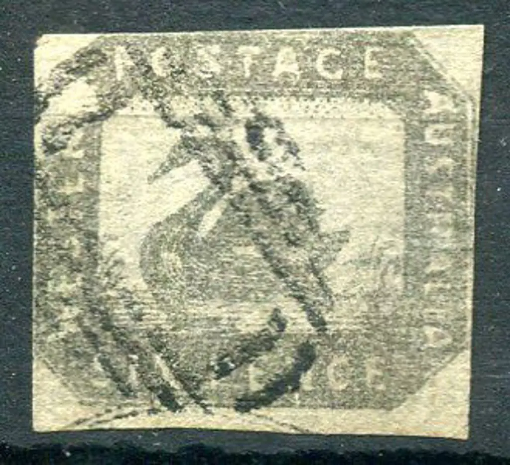 1857 6d black-bronze with large margin at base & ... Image 1++
