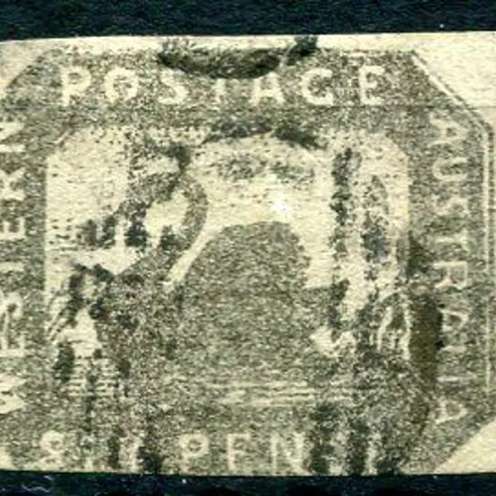 1857 6d black-bronze. Top & right margins clear of ...