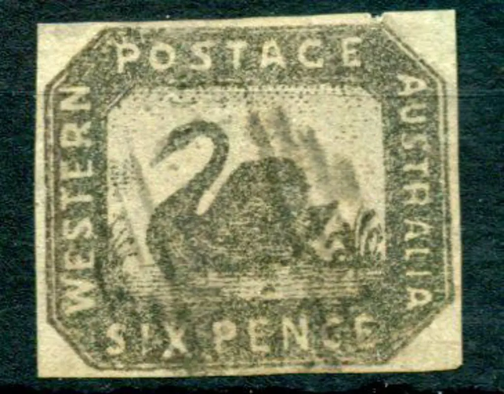 1857 6d black-bronze. Fine used with light barred ... Image 1++
