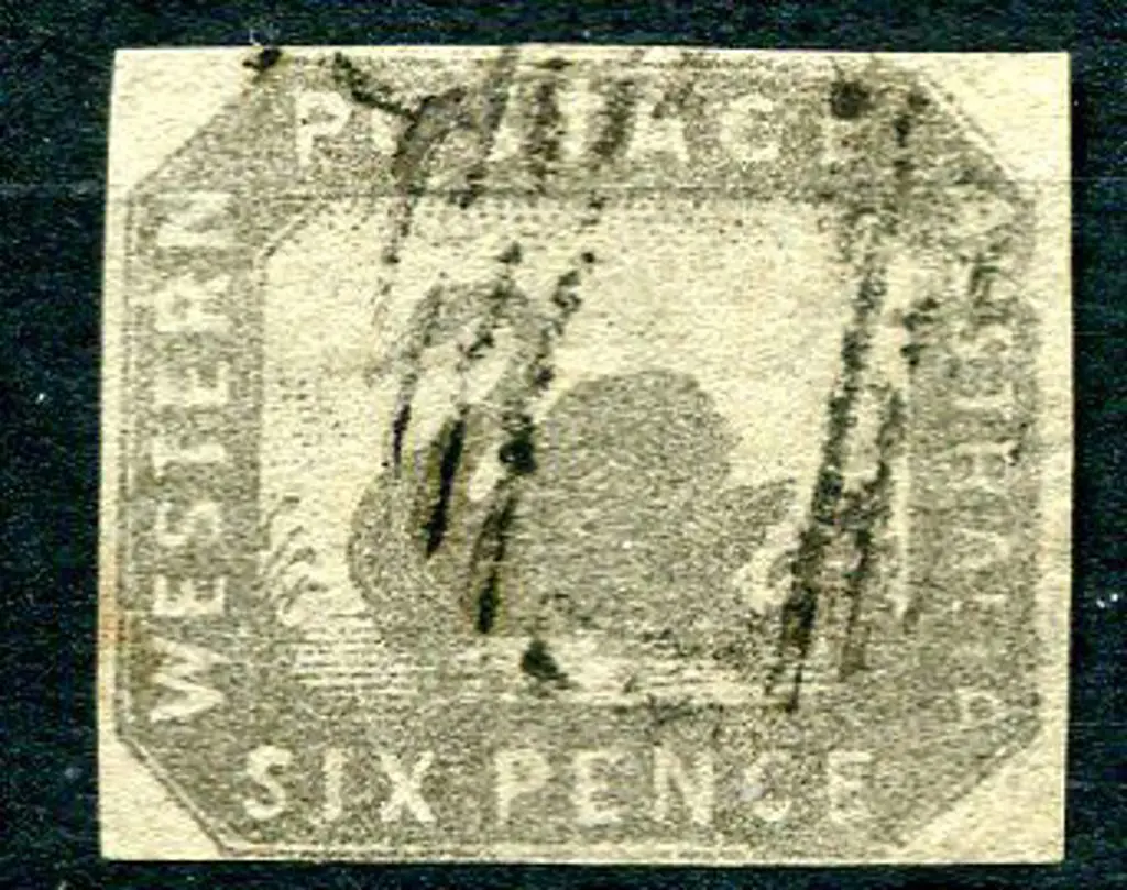 1857 6d black-bronze with 4 clear even margins. ... Image 1++