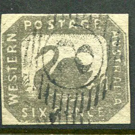 1857 6d black-bronze with 4 fine but close ...