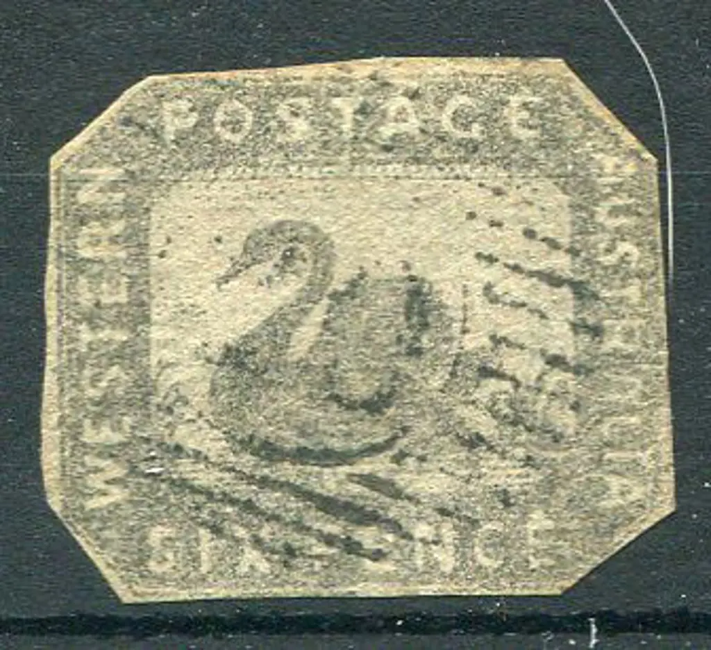 1857 6d grey-black swan. Fine used with light 15 ... Image 1++