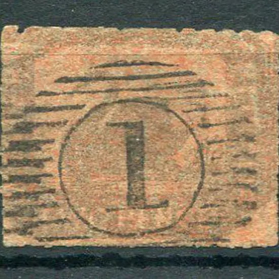 1858 2d brown-black on red. Rouletted on all ...