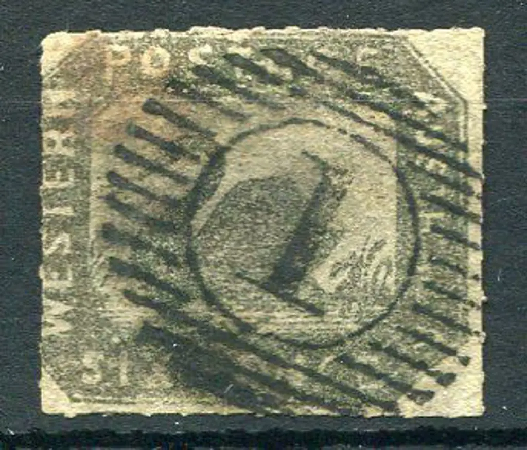 1857 black-bronze rouletted on all sides. Fine ... Image 1++