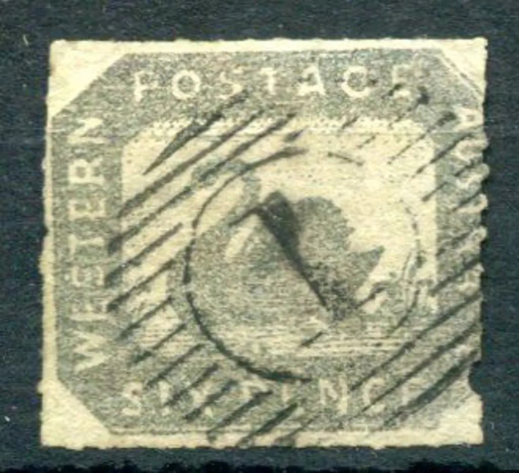 1857 6d grey black, rouletted/pin perforated. Fine ... Image 1++