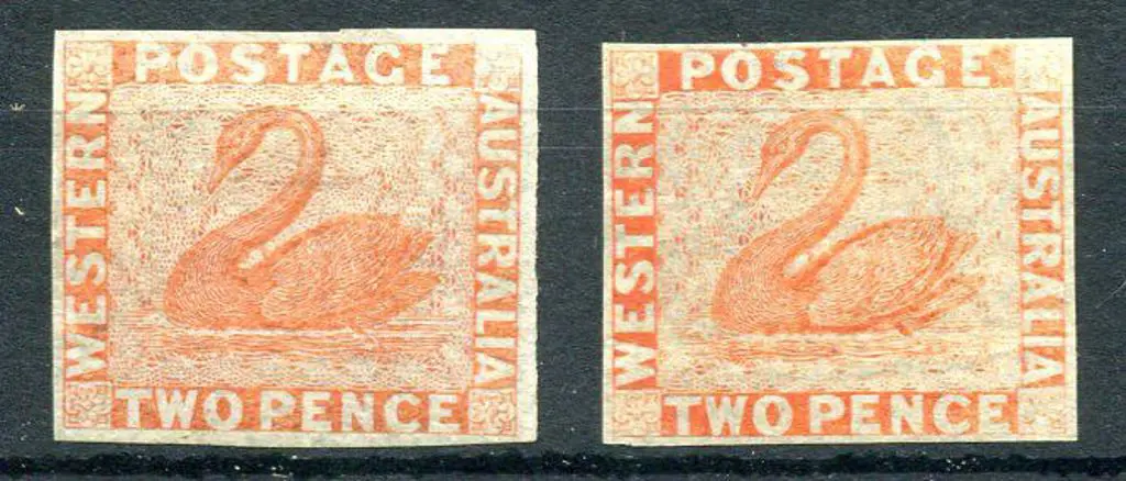 1860 2d pale orange & 2d orange-vermilion each ... Image 1++