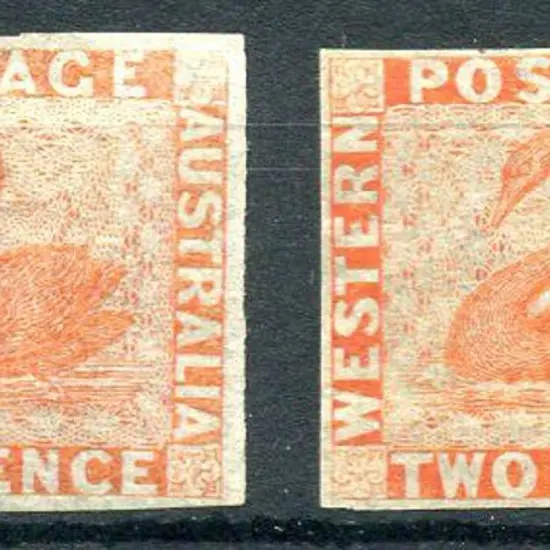 1860 2d pale orange & 2d orange-vermilion each ...