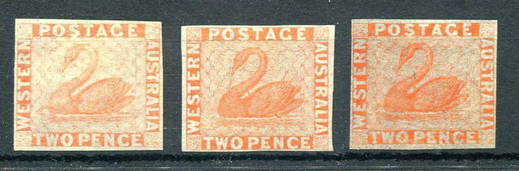 1860 2d orange & orange vermilion in 3 distinct ... Image 1++
