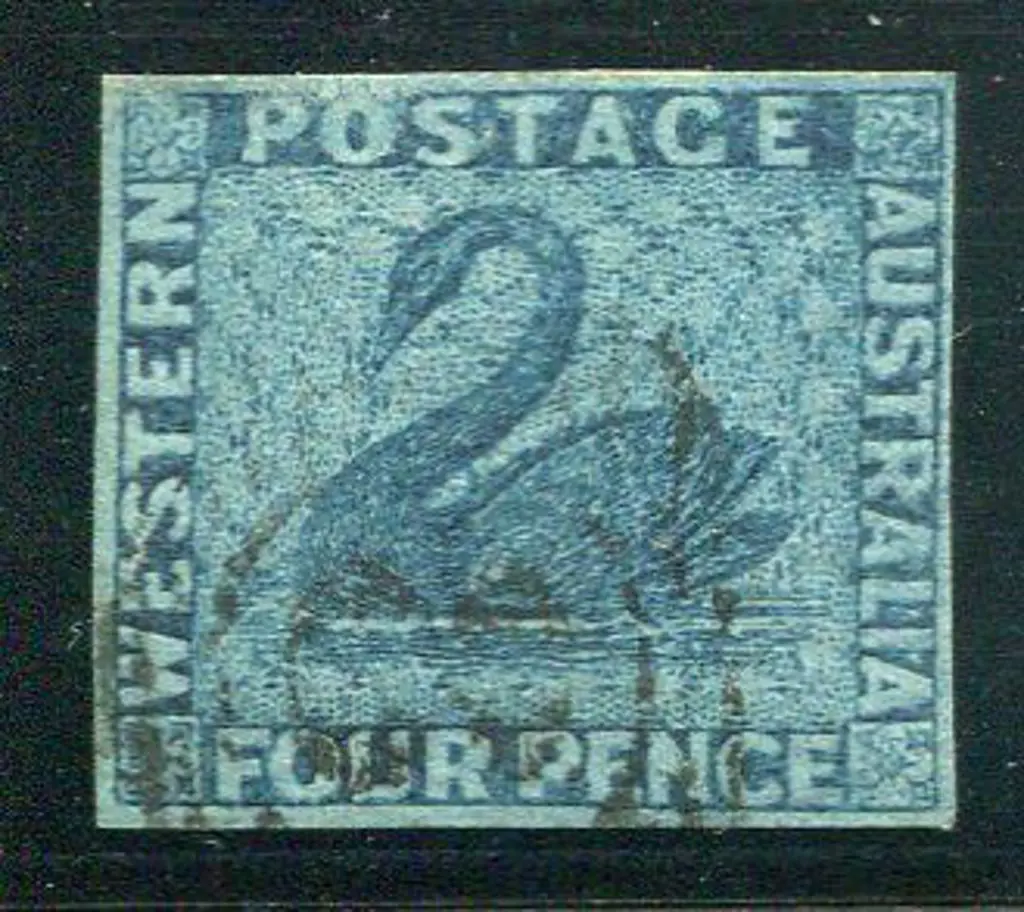 1864 4d blue with sideways wmk. 4 close even ... Image 1++